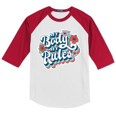 My Body My Rules Floral Kids Colorblock Raglan Jersey