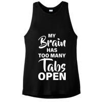 My brain has too many tabs open Ladies PosiCharge Tri-Blend Wicking Tank