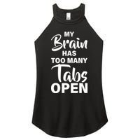 My brain has too many tabs open Women's Perfect Tri Rocker Tank