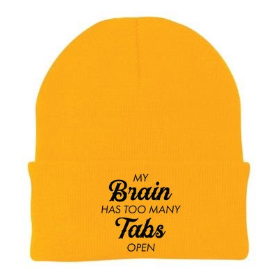 My Brain Has Too Many Tabs Open Funny Nerd Knit Cap Winter Beanie