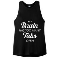 My Brain Has Too Many Tabs Open Funny Nerd Ladies PosiCharge Tri-Blend Wicking Tank