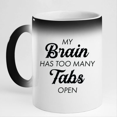 My Brain Has Too Many Tabs Open Funny Nerd 11oz Black Color Changing Mug