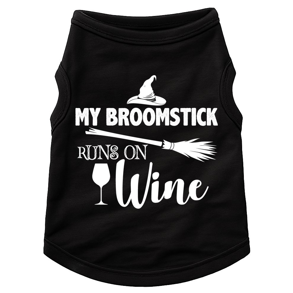 My Broomstick Runs On Wine Doggie Tank