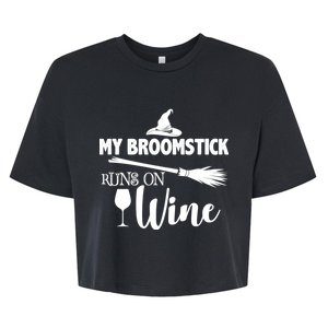 My Broomstick Runs On Wine Bella+Canvas Jersey Crop Tee