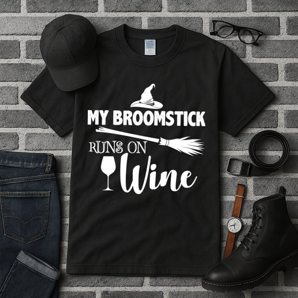 My Broomstick Runs On Wine Tall T-Shirt