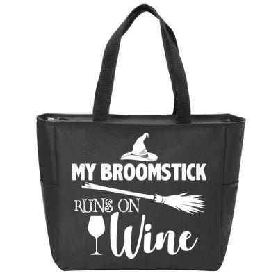 My Broomstick Runs On Wine Zip Tote Bag