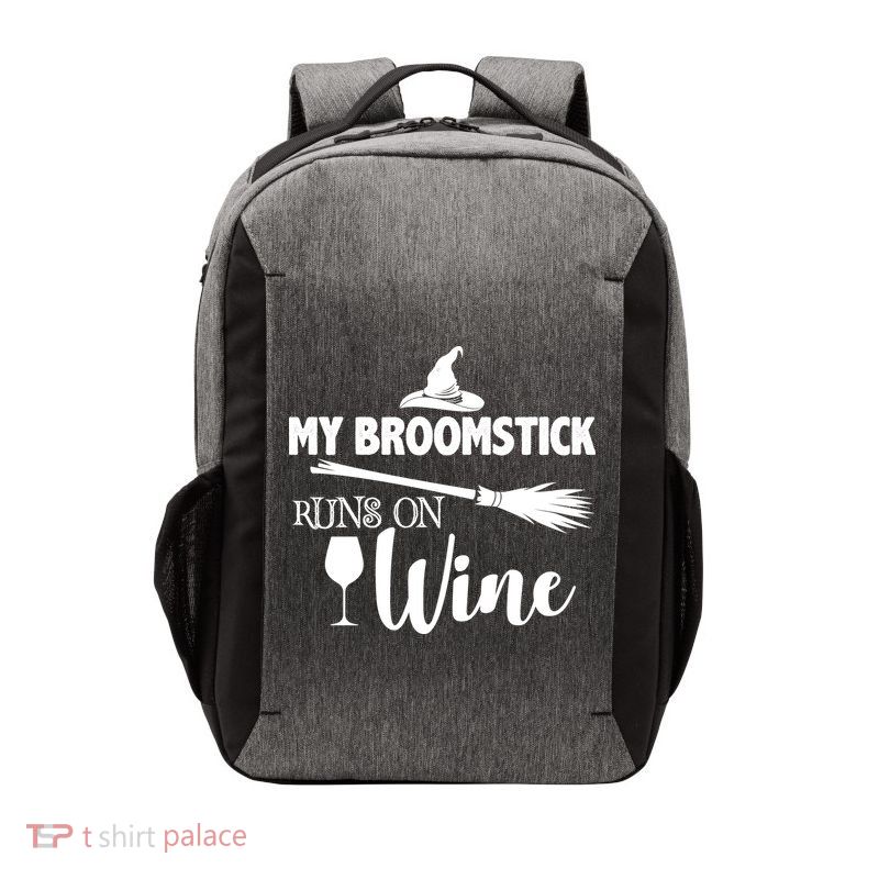 My Broomstick Runs On Wine Vector Backpack