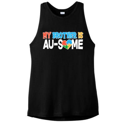 My Brother Is AU-SOME Autism Awareness Ladies PosiCharge Tri-Blend Wicking Tank