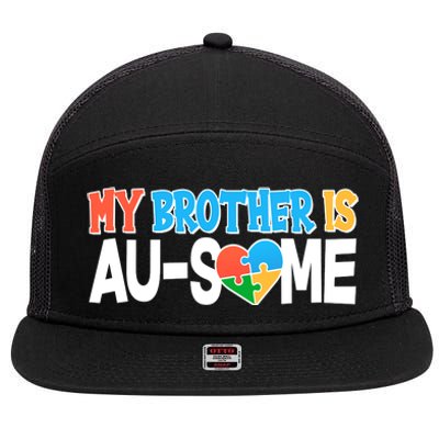 My Brother Is AU-SOME Autism Awareness 7 Panel Mesh Trucker Snapback Hat