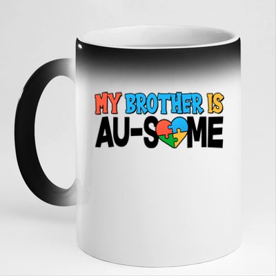 My Brother Is AU-SOME Autism Awareness 11oz Black Color Changing Mug