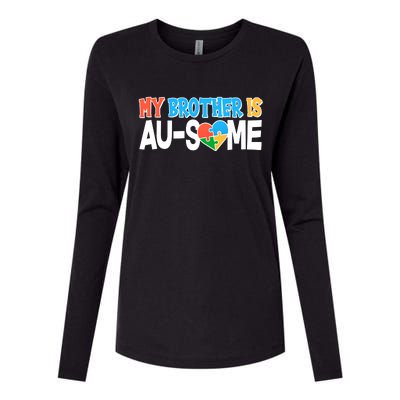 My Brother Is AU-SOME Autism Awareness Womens Cotton Relaxed Long Sleeve T-Shirt