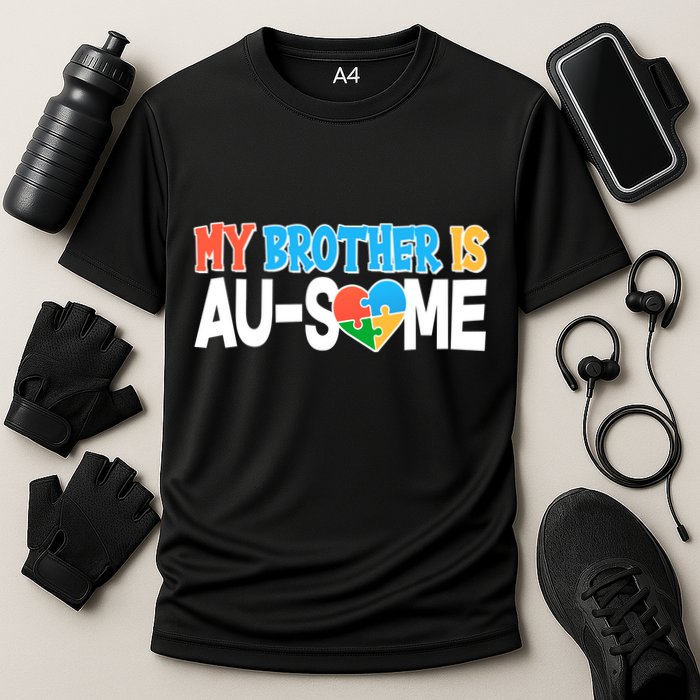My Brother Is AU-SOME Autism Awareness Cooling Performance Crew T-Shirt