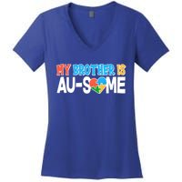 My Brother Is AU-SOME Autism Awareness Women's V-Neck T-Shirt