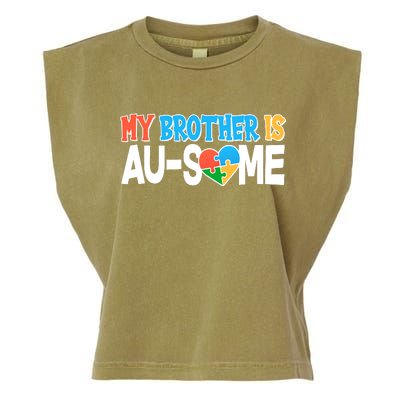 My Brother Is AU-SOME Autism Awareness Garment-Dyed Women's Muscle Tee