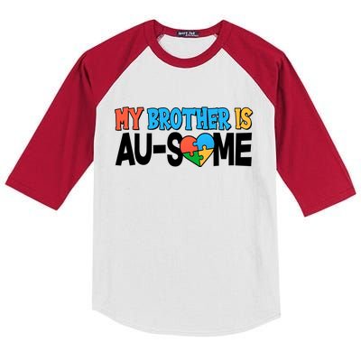 My Brother Is AU-SOME Autism Awareness Kids Colorblock Raglan Jersey