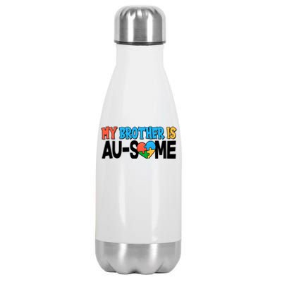 My Brother Is AU-SOME Autism Awareness Stainless Steel Insulated Water Bottle