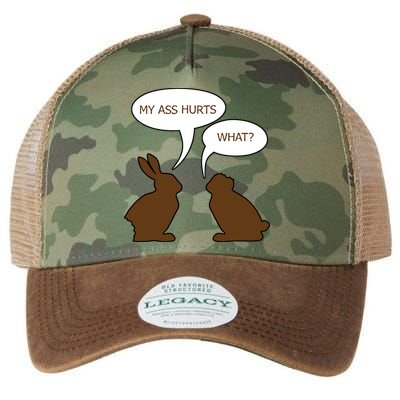 My Butt Hurts Funny Easter Chocolate Bunny Legacy Tie Dye Trucker Hat
