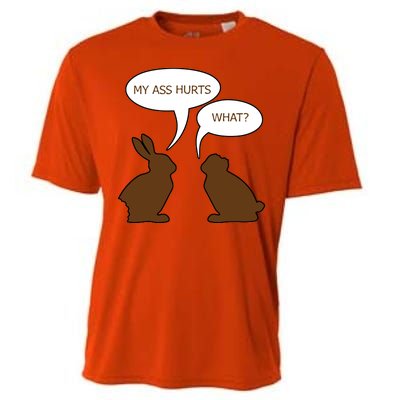 My Butt Hurts Funny Easter Chocolate Bunny Cooling Performance Crew T-Shirt