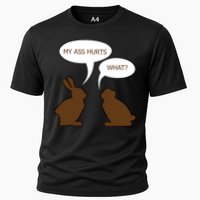 My Butt Hurts Funny Easter Chocolate Bunny Cooling Performance Crew T-Shirt