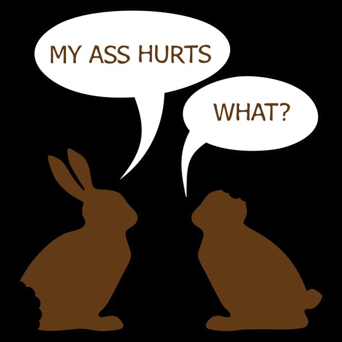 My Butt Hurts Funny Easter Chocolate Bunny Cooling Performance Crew T-Shirt