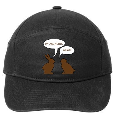 My Butt Hurts Funny Easter Chocolate Bunny 7-Panel Snapback Hat