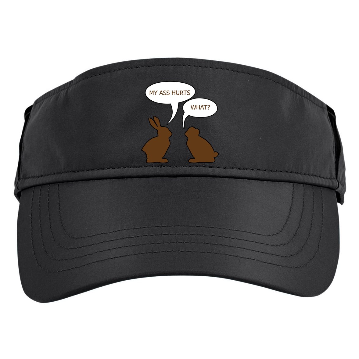 My Butt Hurts Funny Easter Chocolate Bunny Adult Drive Performance Visor