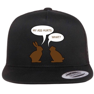 My Butt Hurts Funny Easter Chocolate Bunny Flatbill Hat