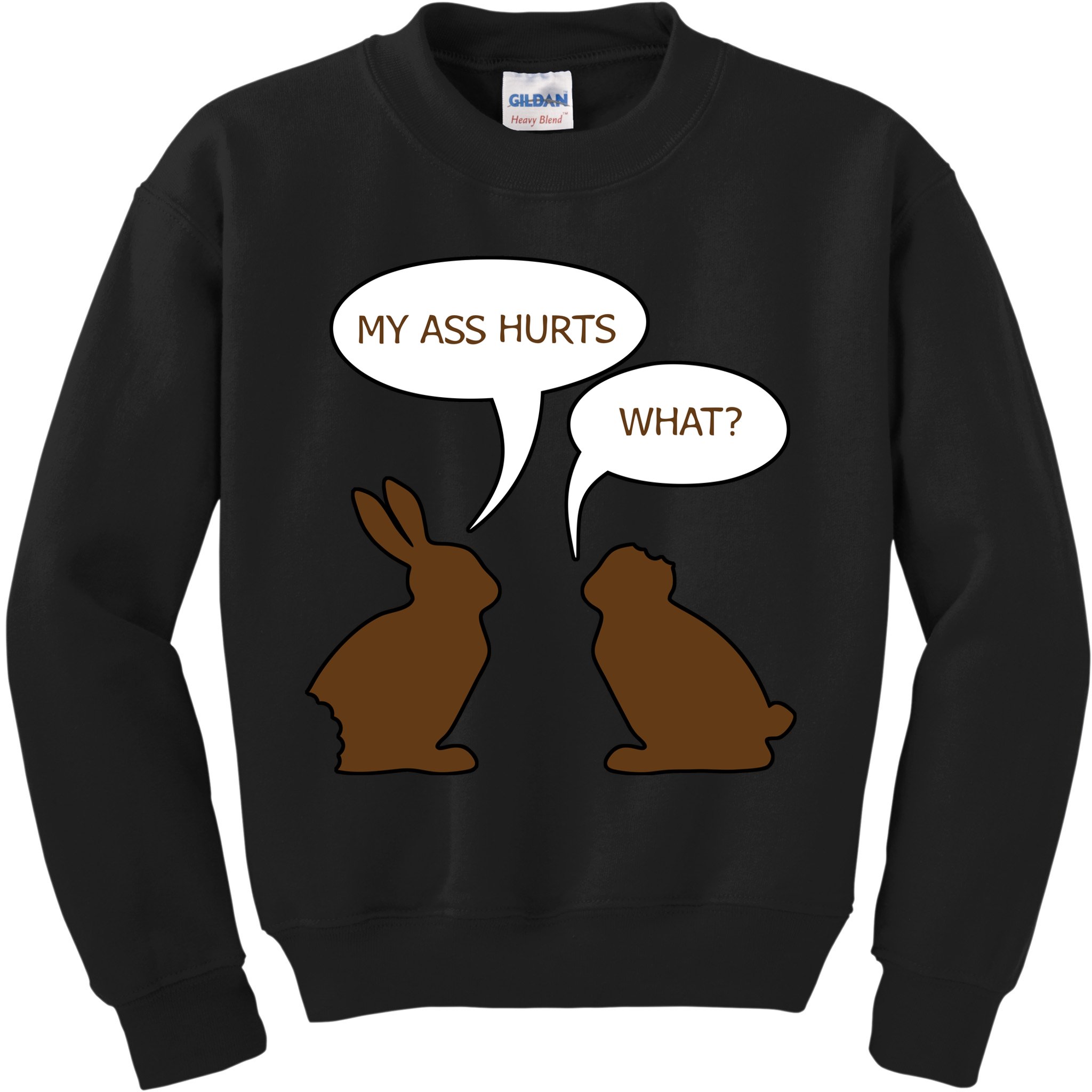 My Butt Hurts Funny Easter Chocolate Bunny Kids Sweatshirt