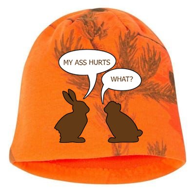 My Butt Hurts Funny Easter Chocolate Bunny Kati - Camo Knit Beanie