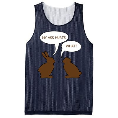 My Butt Hurts Funny Easter Chocolate Bunny Mesh Reversible Basketball Jersey Tank