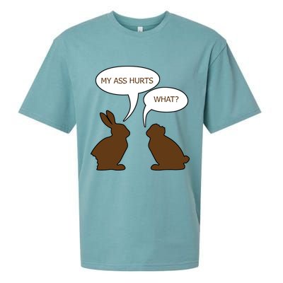 My Butt Hurts Funny Easter Chocolate Bunny Sueded Cloud Jersey T-Shirt