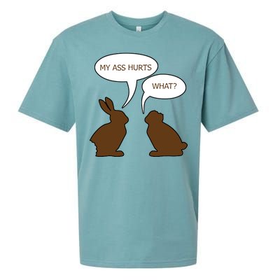 My Butt Hurts Funny Easter Chocolate Bunny Sueded Cloud Jersey T-Shirt