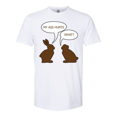 My Butt Hurts Funny Easter Chocolate Bunny Softstyle® CVC T-Shirt