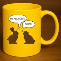 My Butt Hurts Funny Easter Chocolate Bunny 11oz C Handle Ceramic Mug