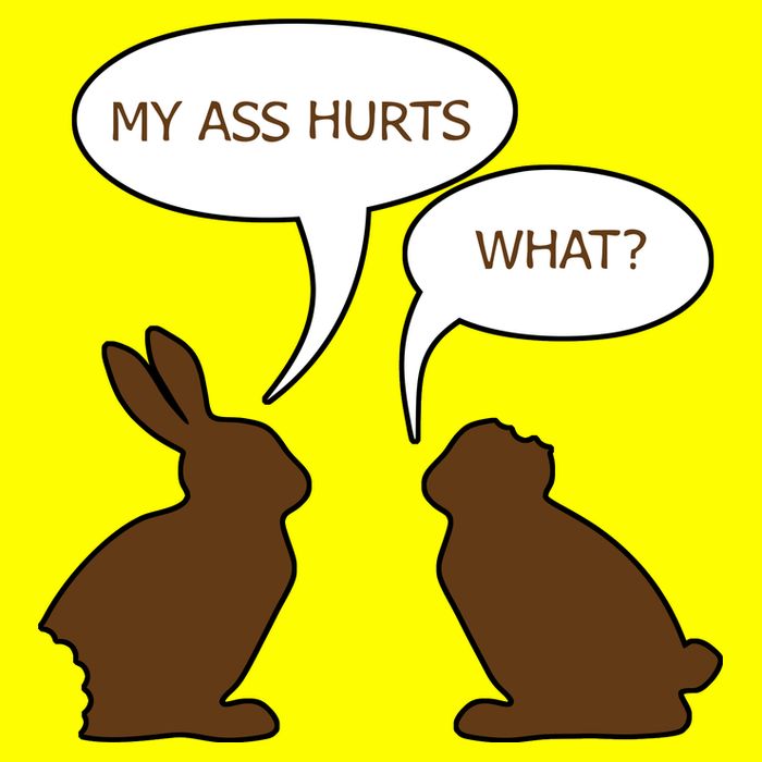 My Butt Hurts Funny Easter Chocolate Bunny 11oz C Handle Ceramic Mug