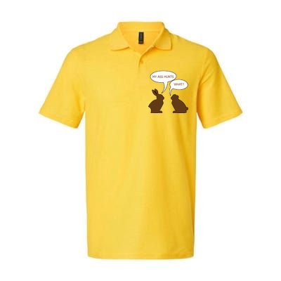 My Butt Hurts Funny Easter Chocolate Bunny Softstyle Adult Sport Polo