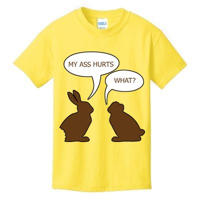 My Butt Hurts Funny Easter Chocolate Bunny Kids T-Shirt