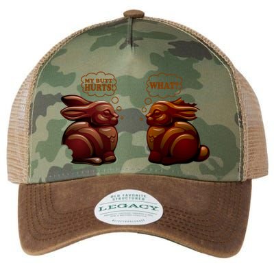 My Butt Hurts! What? Funny Easter Chocolate Bunny Bunnies Legacy Tie Dye Trucker Hat