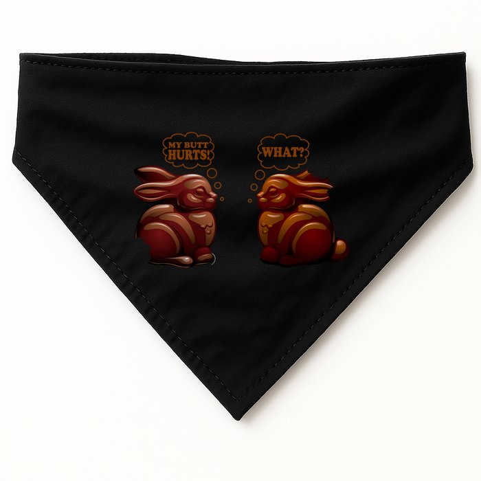 My Butt Hurts! What? Funny Easter Chocolate Bunny Bunnies USA-Made Doggie Bandana
