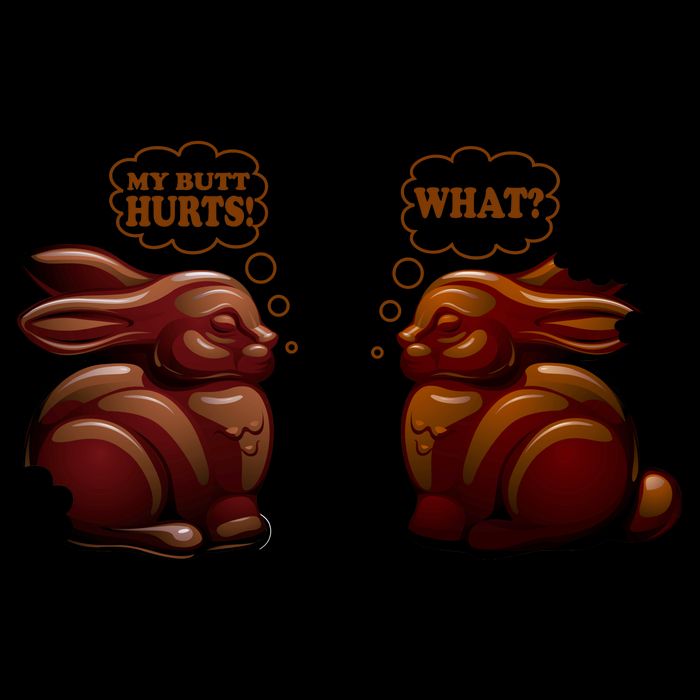 My Butt Hurts! What? Funny Easter Chocolate Bunny Bunnies USA-Made Doggie Bandana
