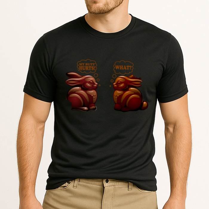 My Butt Hurts! What? Funny Easter Chocolate Bunny Bunnies Cooling Performance Crew T-Shirt