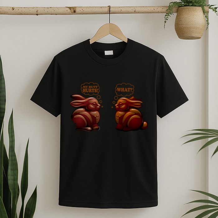 My Butt Hurts! What? Funny Easter Chocolate Bunny Bunnies T-Shirt