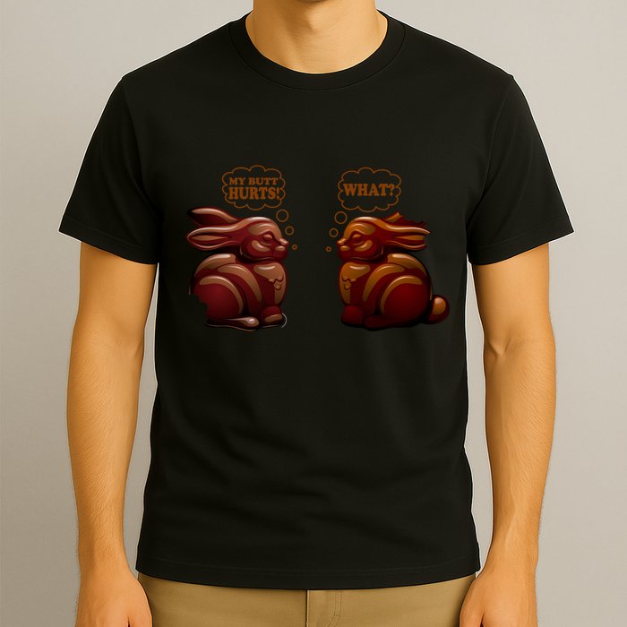 My Butt Hurts! What? Funny Easter Chocolate Bunny Bunnies T-Shirt
