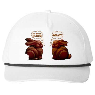 My Butt Hurts! What? Funny Easter Chocolate Bunny Bunnies Snapback Five-Panel Rope Hat