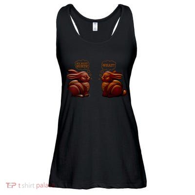 My Butt Hurts! What? Funny Easter Chocolate Bunny Bunnies Ladies Essential Flowy Tank