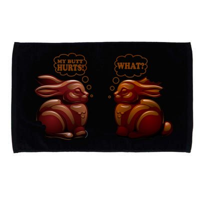 My Butt Hurts! What? Funny Easter Chocolate Bunny Bunnies Microfiber Hand Towel