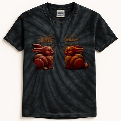 My Butt Hurts! What? Funny Easter Chocolate Bunny Bunnies Kids Tie-Dye T-Shirt