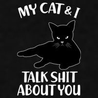 My Cat & I Talk Shit About You Ladies PosiCharge Tri-Blend Wicking Tank