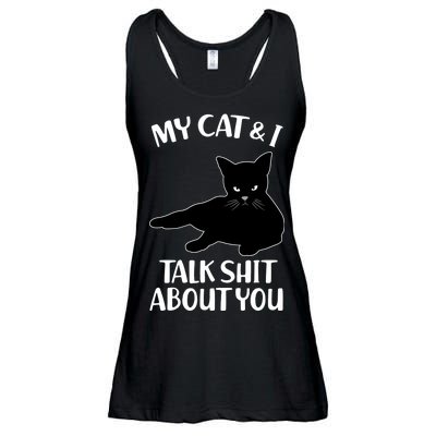 My Cat & I Talk Shit About You Ladies Essential Flowy Tank