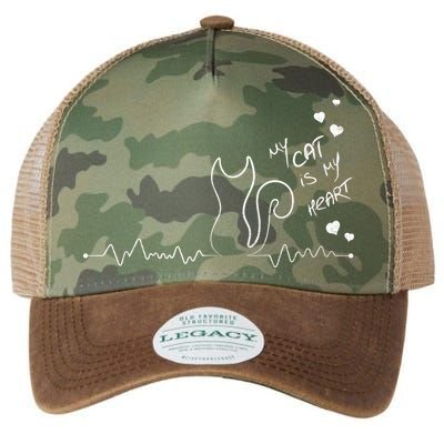 My Cat Is My heart Pulse Legacy Tie Dye Trucker Hat